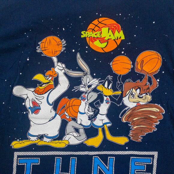 Looney Tunes Vintage Space Jam Tune Squad Blue Graphic Tee Shirt Mens Small - Picture 4 of 16